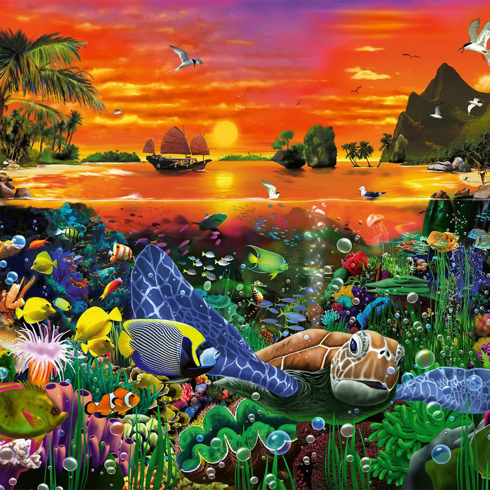 Dolphin Whale Shark Wooden Jigsaw Puzzle for Adults and Children Educational Marine Life Toy Perfect Holiday Gift