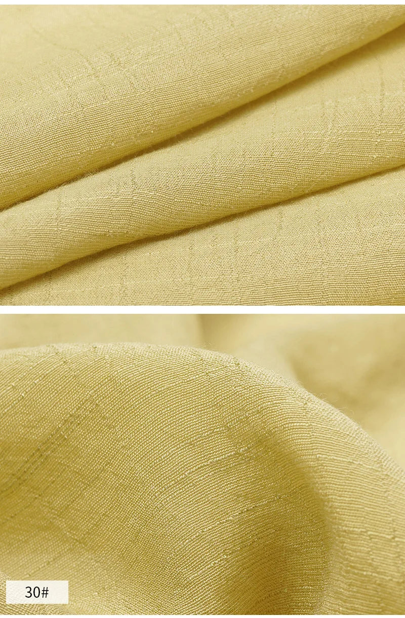 Solid Color Imitation Hemp Bamboo Crepe Fabric 5M 2M 1M 0.5M Soft Breathable Vibrant DIY Dress Gauze Curtain Bedding