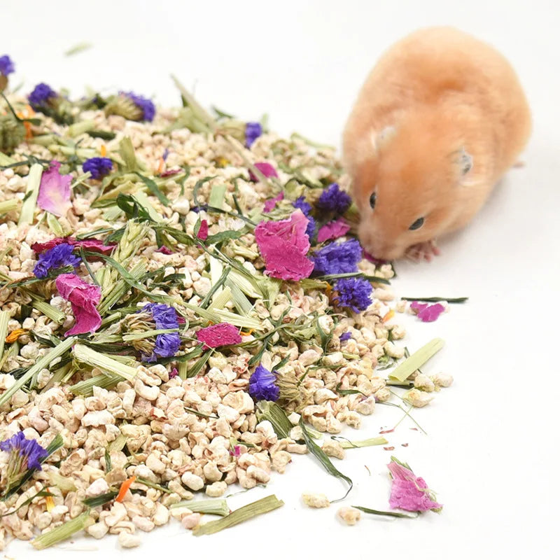Pet Hamster Supplies Edible Crushed Corncob Flowers Mixture House Padding Rabbit Hedgehog Chinchilla Urine Sand