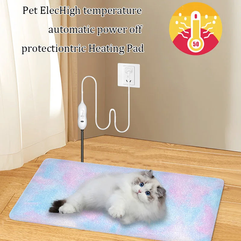 Waterproof Pet Heating Pad Electric Blanket Dog Cat Winter Warmer Pad Adjustable Temperature Dog Mattress US/UK/EU