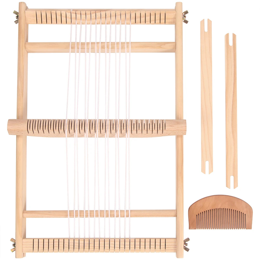 Wooden DIY Weaving and Knitting Loom Machine for Tapestries Tassels and Carpets