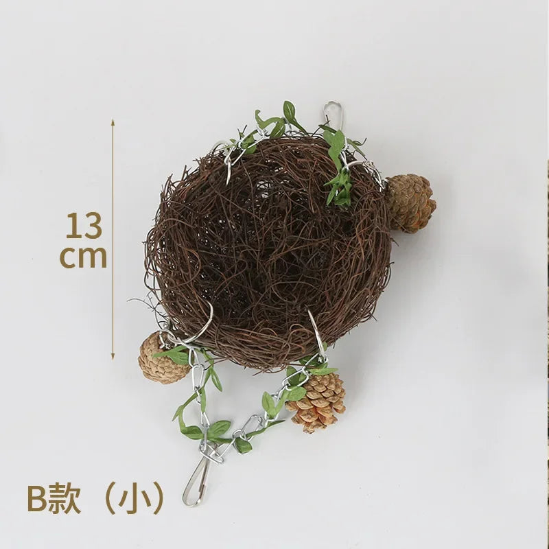 Rattan Round Rattan Bird Nest, Parrot Hanging Cages, Parrots, Pigeons Bedding, Rattan Weaving Bedding, Bird Play Toys