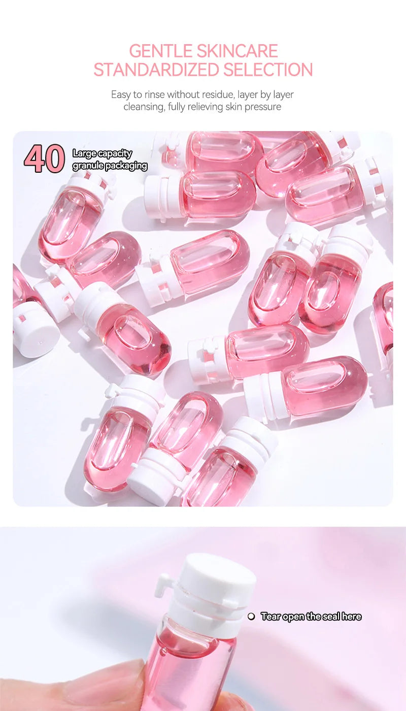 ZVEV Micelle Water Makeup Remover Capsules - 40 Plant Essence Purifying Capsules for Eyes Lips and Face Perfect for Travel
