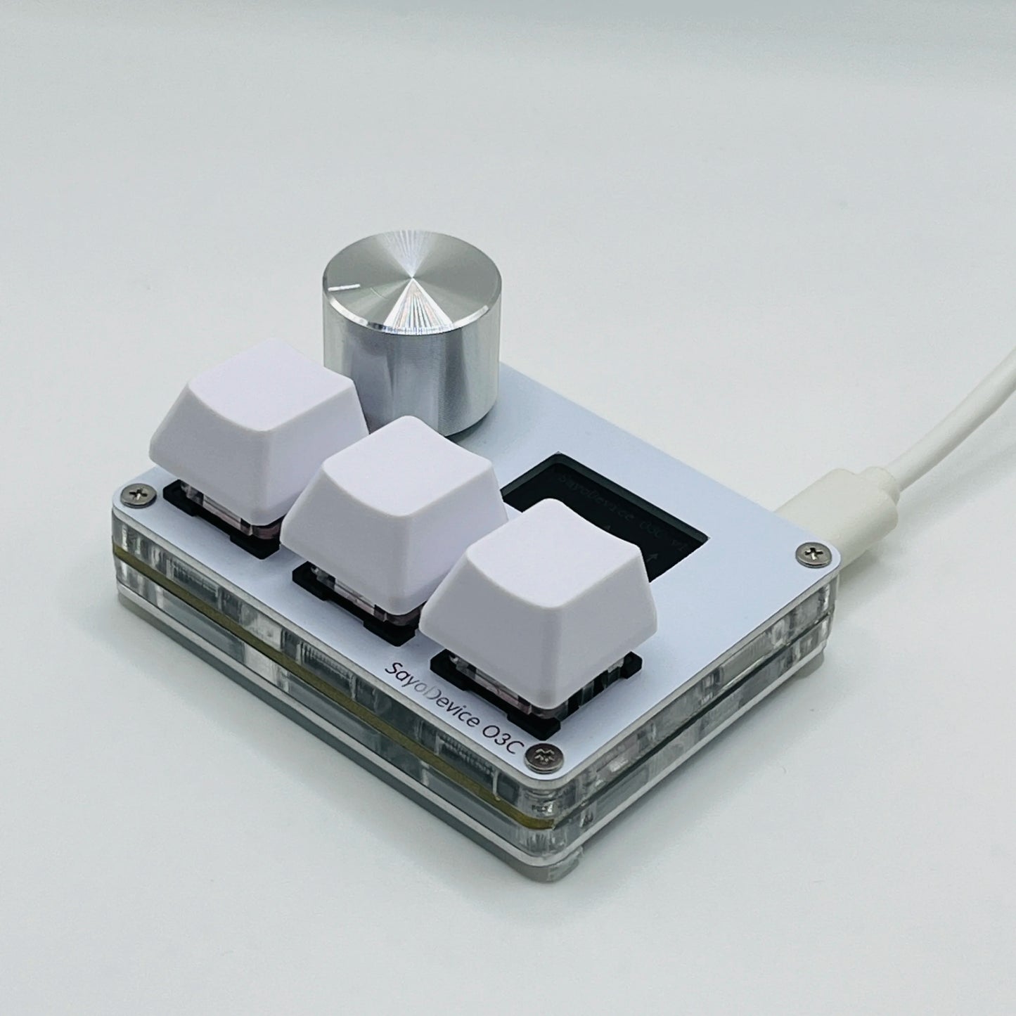 O3C SayoDevice OSU Rapid Trigger Magnetic Pink Switches Keyboard with Customizable Knob and Shortcut Features