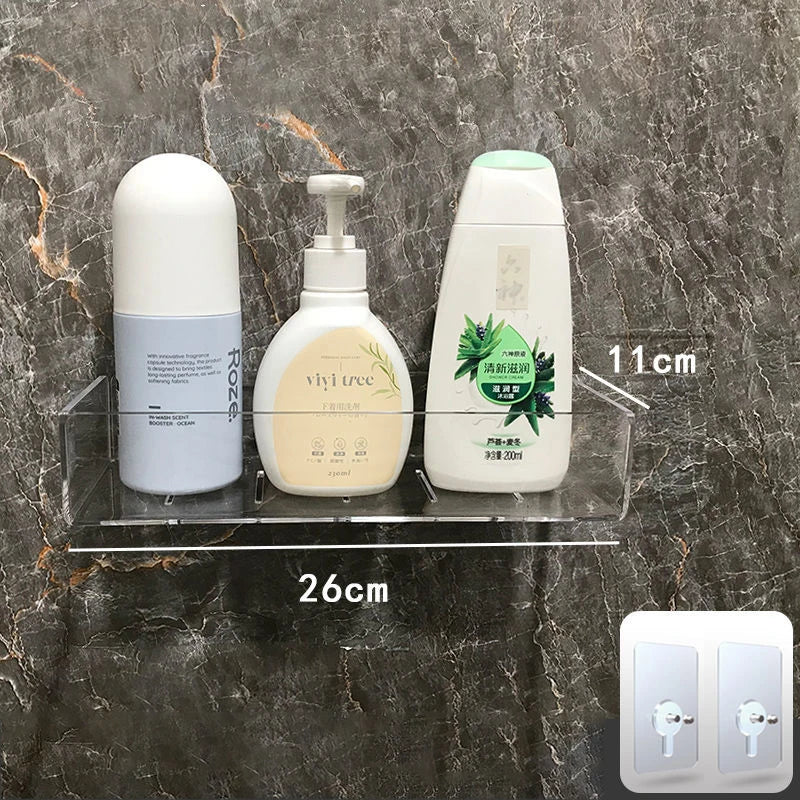 Colour Invisible Acrylic Floating Shelves Wall Mounted Bookshelf Storage Rack for Room and Bathroom