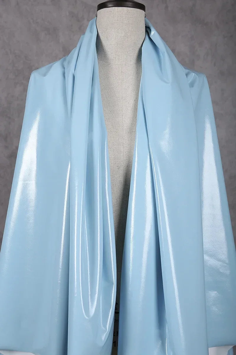 50x145cm Shiny Glossy Soft Leather Fabric Elastic Faux PU for DIY Sewing Dresses and Accessories