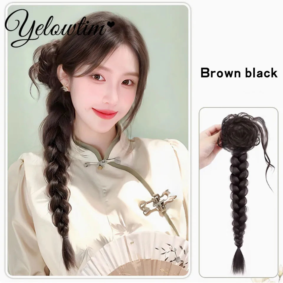 Synthetic 10inch 12inch 14inch 16inch ponytail wig for women with long curly hair high ponytail, bow tie low braid fake ponytail