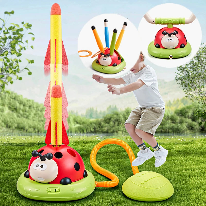 Rocket Launcher Ladybug Jump Game Machine for Kids - 3 Styles Outdoor Toy to Develop Grasping and Movement Skills