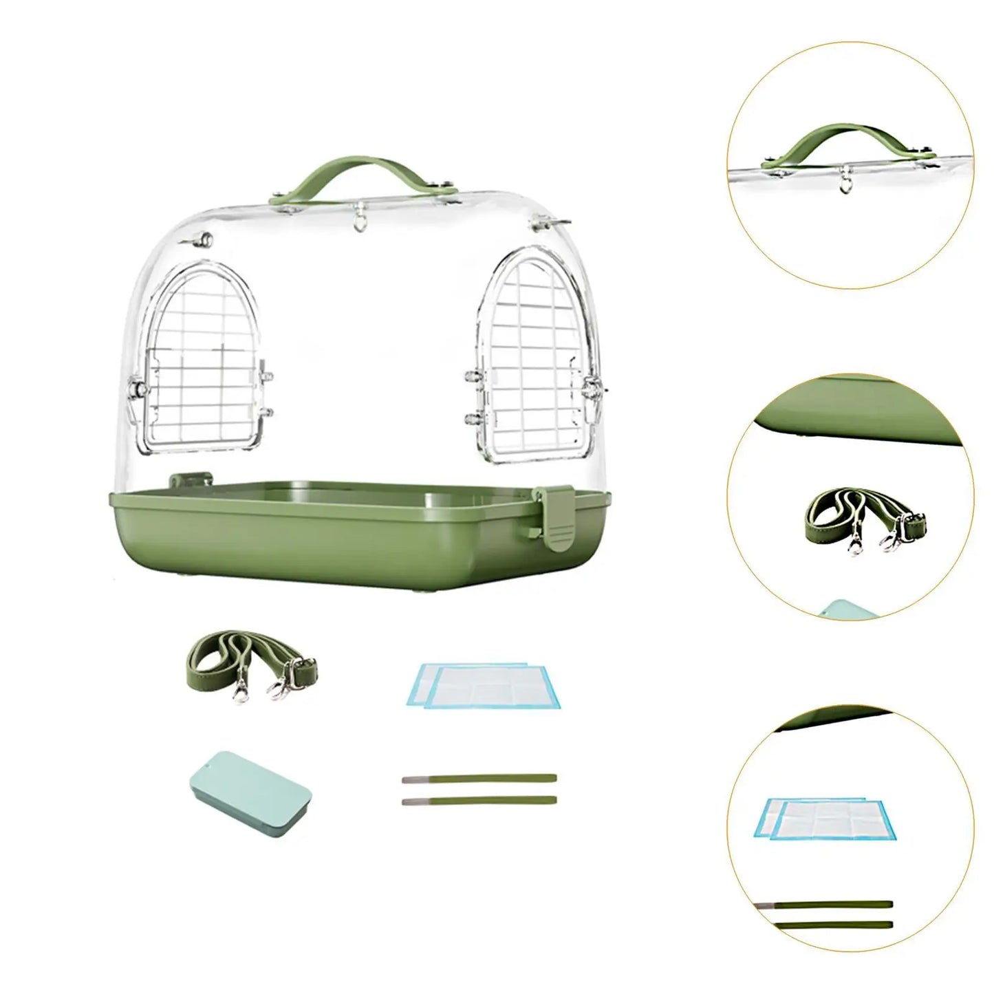 Bird Travel Cage, Bird Cage Bag with Shoulder Straps and Handle, Lightweight Bird Carrier Hamster Cage for Birds