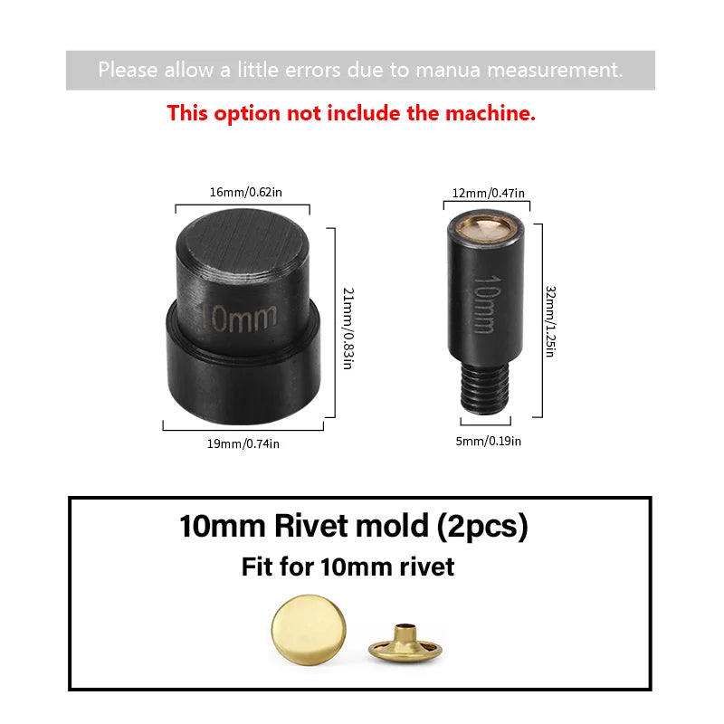 WUTA Manual Button Installation Tool for DIY Crafts Mute Punching Mushroom Rivets and Eyelets Hand Pressing Tool