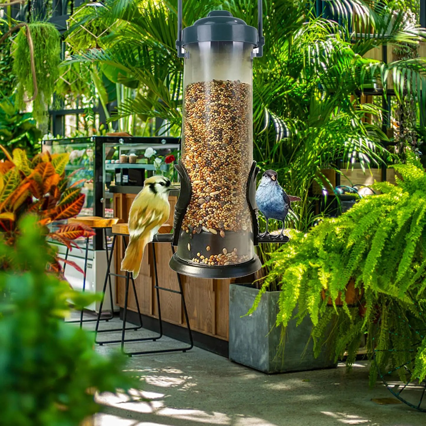 Dangling Bird Feeder Bird Food Dispenser Squirrel Proof Bird Food Container Bird Food Dispenser Container Tubular Bird Suppliy