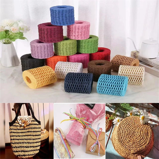 200M Natural Raffia Straw Yarn For DIY Summer Bags Hats