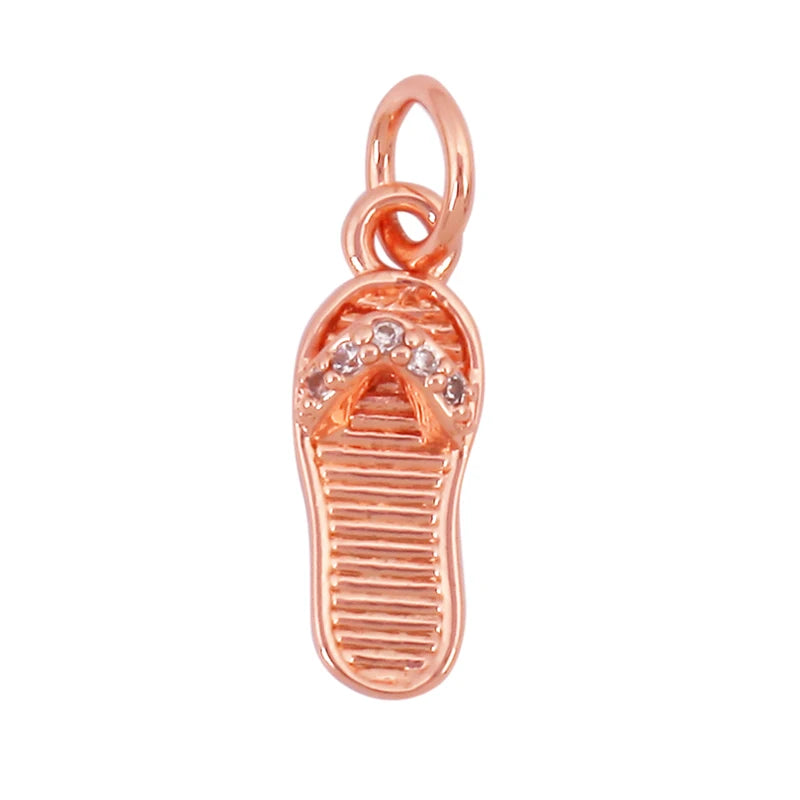 Cowboy Hat Boots Charm Pendant Zirconia 18K Gold Necklace