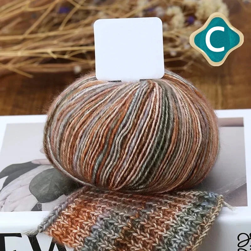 50g/Ball Combed Cotton Gradient Yarn for Soft DIY Knitting