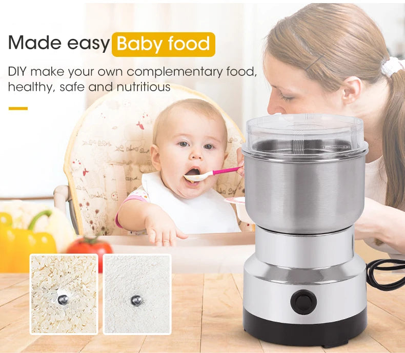 Mini Electric Grinder Household 300ml Ultrafine Food Pulverizer Coffee Spice Grain Mill 2/4 Blades