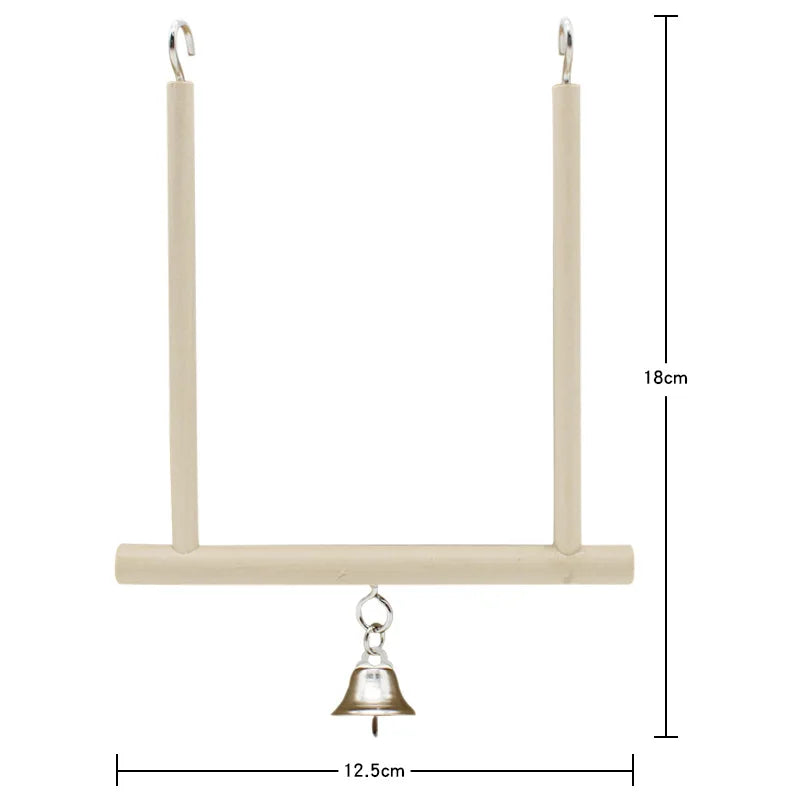 Bird Mirror Wooden Interactive Play Toy With Perch For Small Parrot Budgies Parakeet Cockatiel Conure Lovebird Cage Accessories