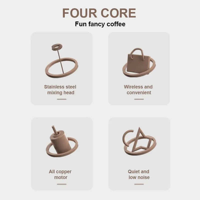 Espumador de leche eléctrico Espumador de bebidas de cocina Batidora Agitador Crema de café Capuchino Batidor Mezcla espumosa Batidor de huevos