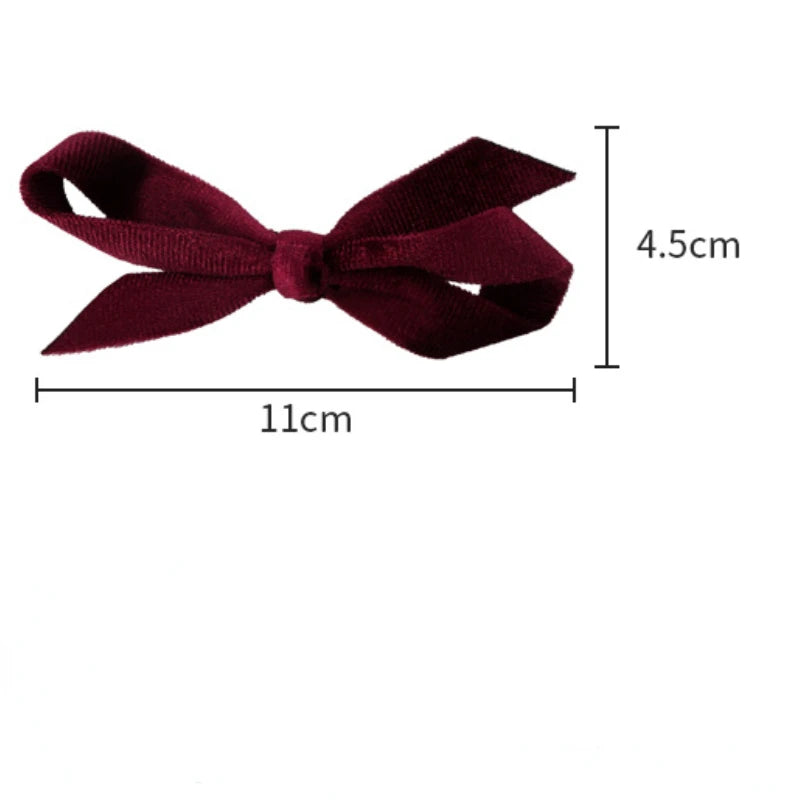 Vintage Velvet Bow Hairpin Winter Hair Clips for Women