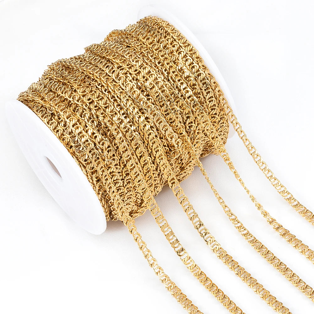 1Meter Gold Stainless Steel Chain Multi Styles for DIY Jewelry