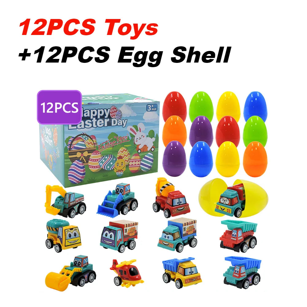 12/20/24/48Pcs Prefilled Easter Eggs with Plush Toys for Kids