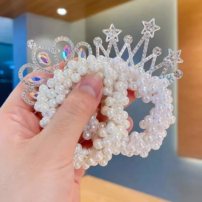 New Fashion Pearl Crown Princess Hair Bands for Girls