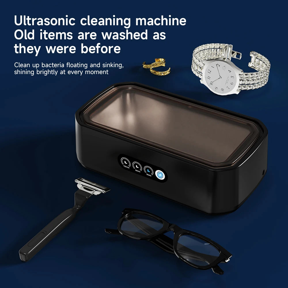 Ultrasonic Cleaner Machine Eyeglass 650ml Mini High-frequency Vibration Cleaning For Glasses Jewelry Denture Pacifier