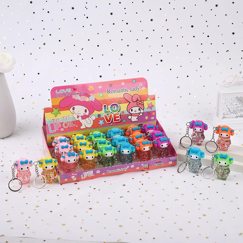 24 Piece Cartoon Lip Oil Set Color Changing Vitamin E Moisturizing Long Lasting Lip Gloss for Women and Girls