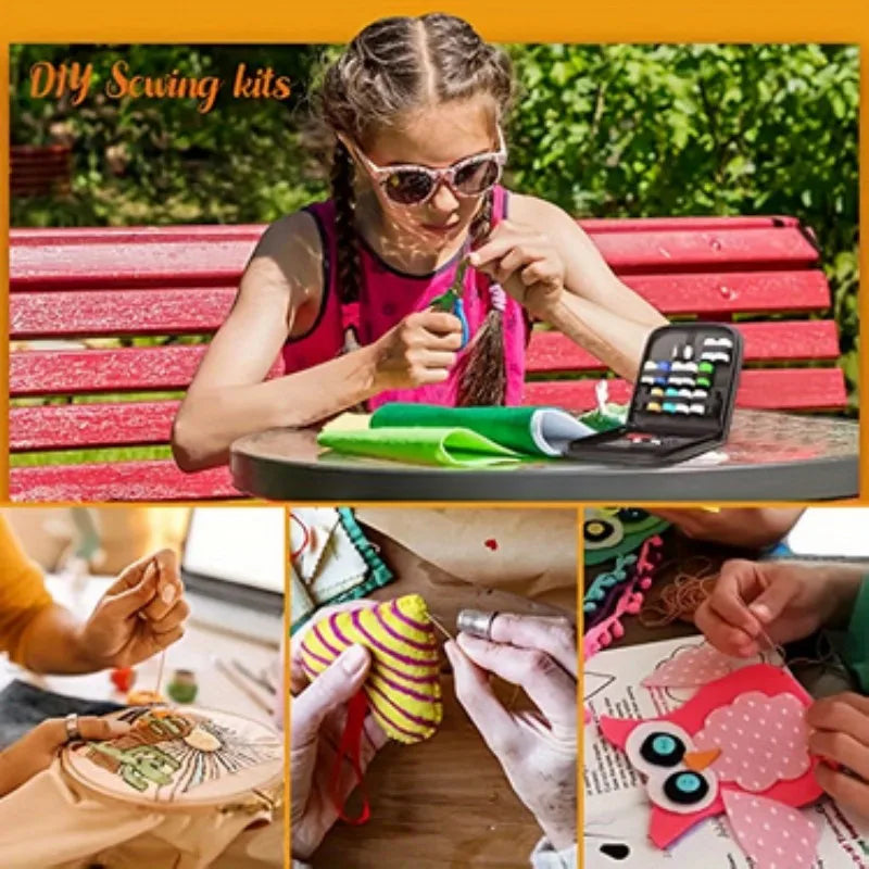 229 Piece Complete Sewing Kit with Threads Needles Scissors Tape Measure Buttons for DIY Handcraft Projects