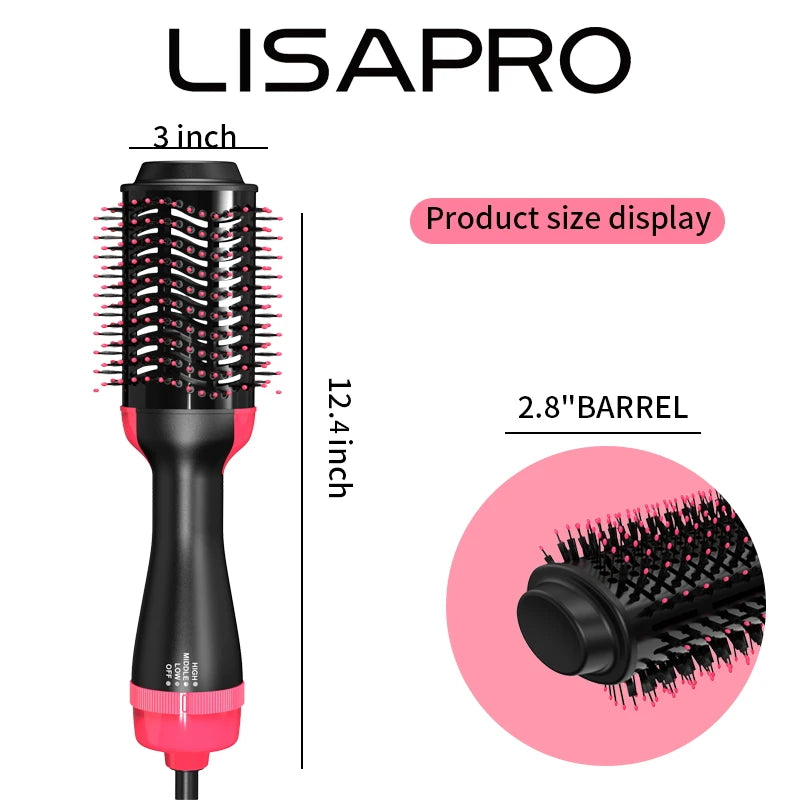 LISAPRO 3 IN 1 Hot Air Brush One-Step Hair Dryer Styler