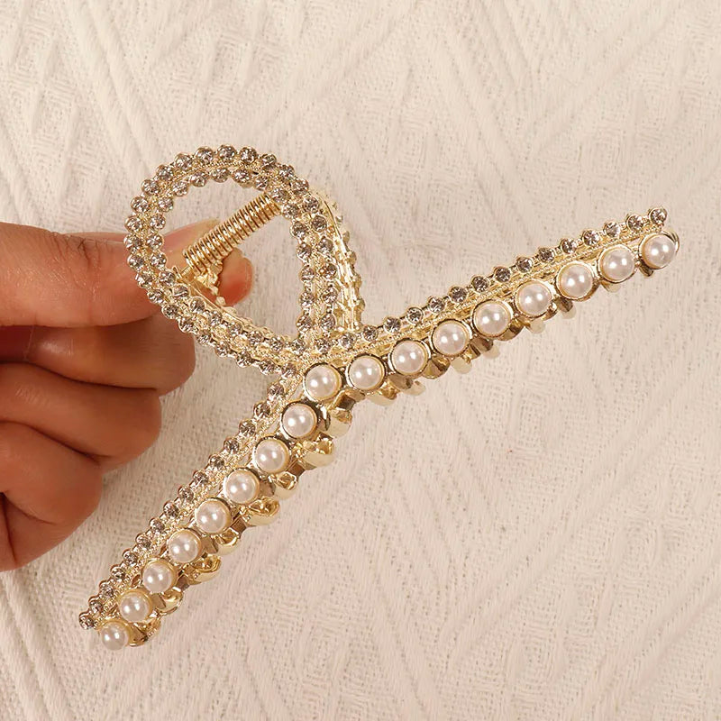 flower shape full pearls Hair Claw Clip classical Girls Handmade Ladies Headdress Hair Clip Claw Shark Clip Hair Accessories