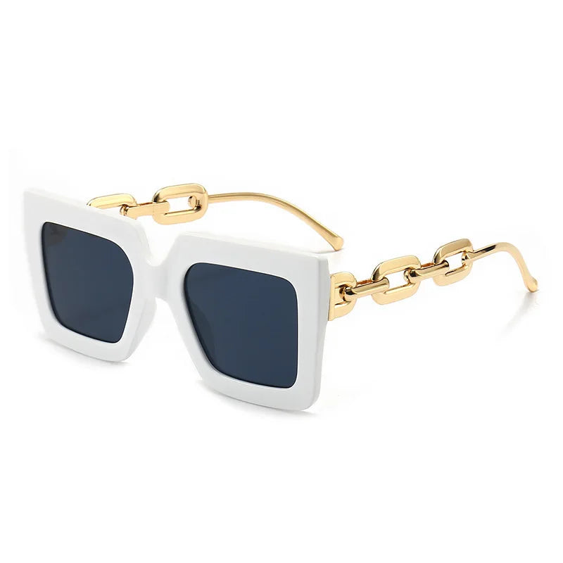 New Women's Square Chain Sunglasses UV400 Vintage Style