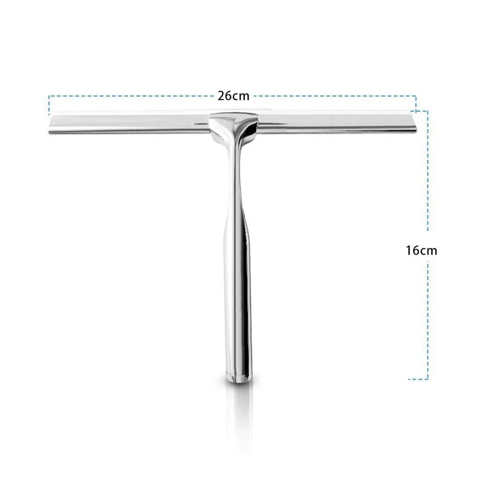 Stainless Steel Shower Squeegee and Glass Wiper Cleaner for Spotless Bathroom Mirrors and Windows