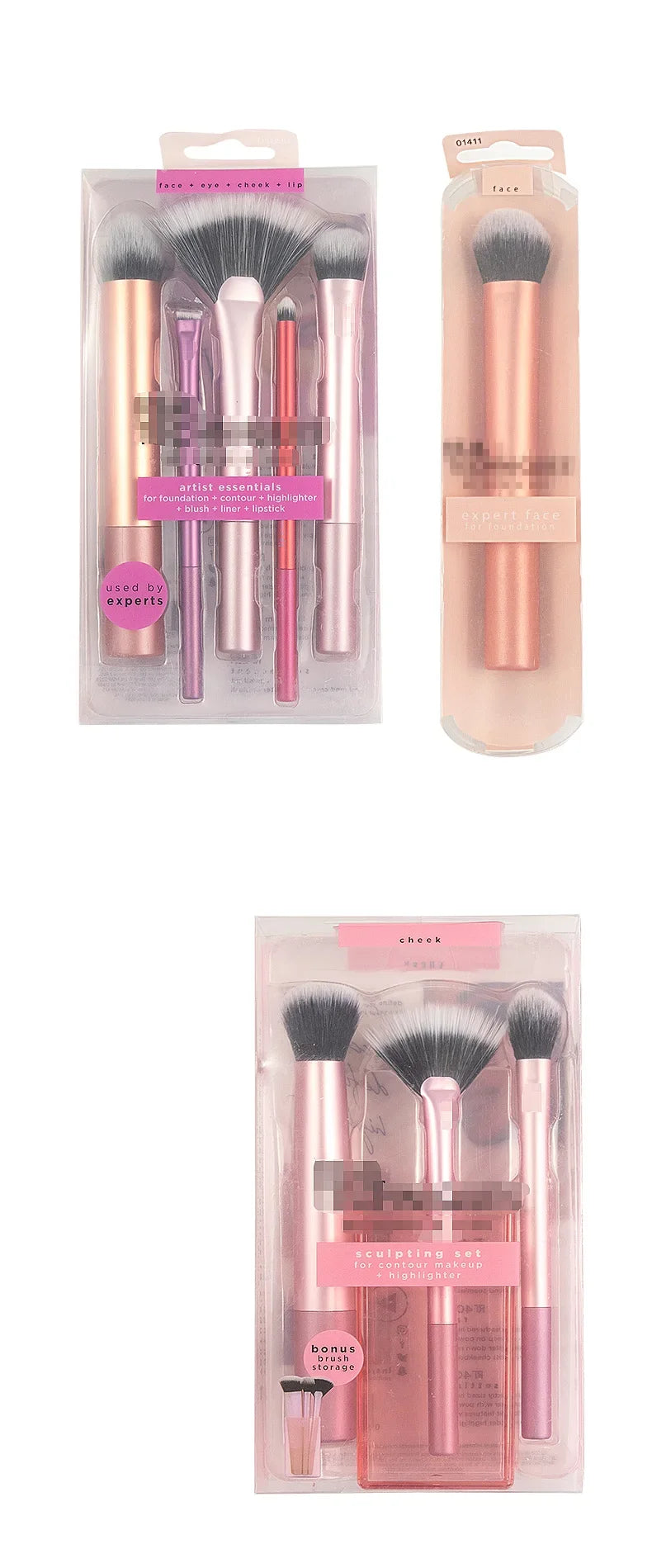 Popular Full Set of Makeup Brush Set Powder Blusher Brush Halo Dye Brush Eye Shadow Brush Beauty Egg