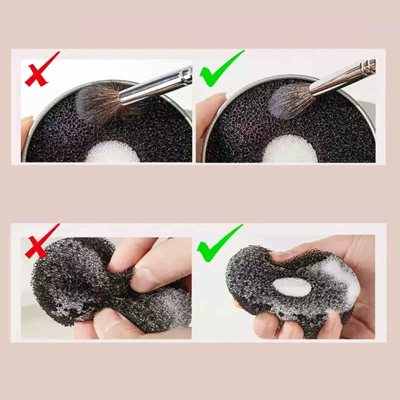 Makeup Brush Cleaner Sponge Remover Color Off Makeup Brushes Cleaning Mat Box Powder Brush Washing Cosmetic Clean