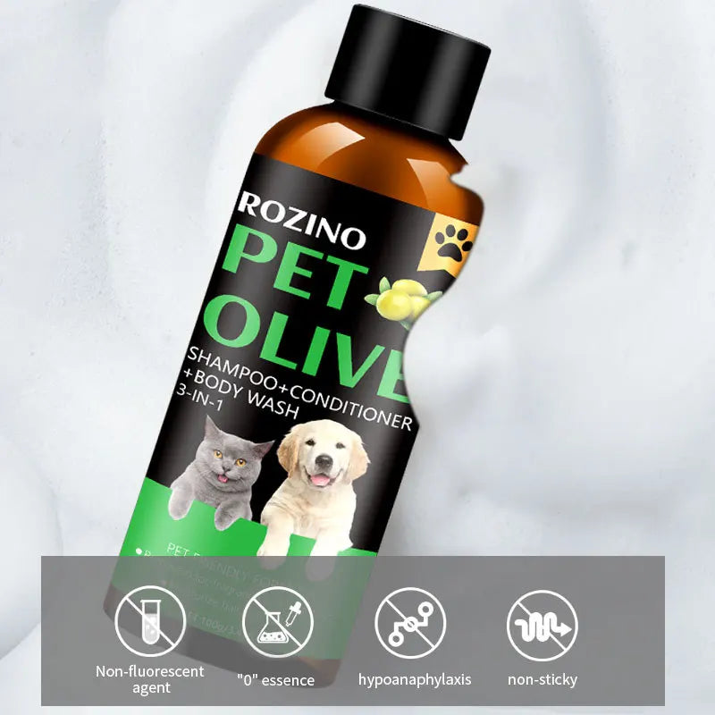 Pet Shampoo and Conditioner -based Olive Shower Gel Does Not Contain Harmful Substances Suitable for Pet Cats and Dogs