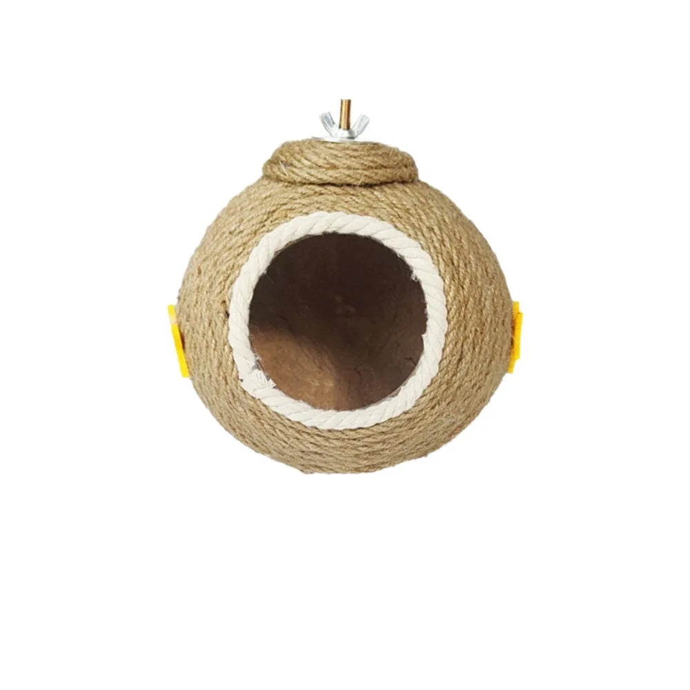 Bird Supplies Wear-resistant Coconut Husk Bird Cages Bite Resistant Mini Hamster Bed Comfortable Hanging Squirrel Bed Garden