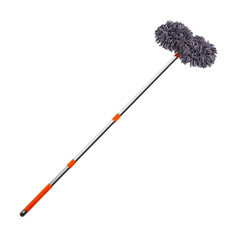 LEIBOO Telescopic Car Cleaning Brush Mop with Double Brush Head for Roof and Window Washing