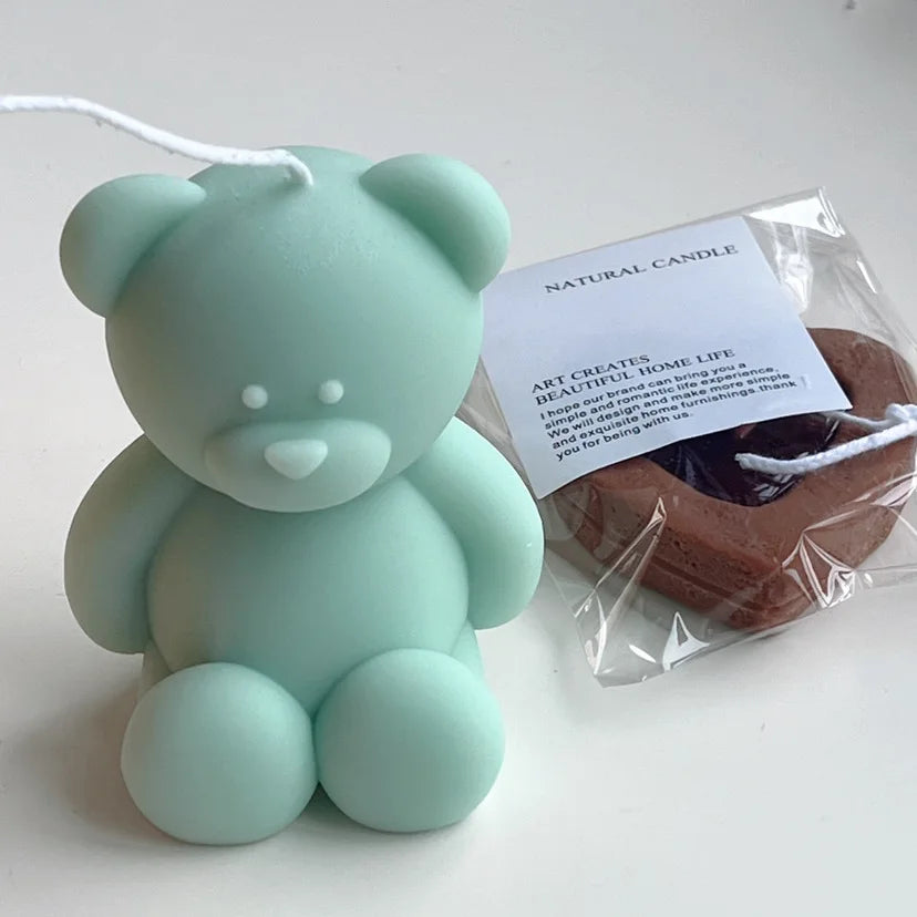 3D Cute Cartoon Bear Silicone Candle Mold Gift Making Kit