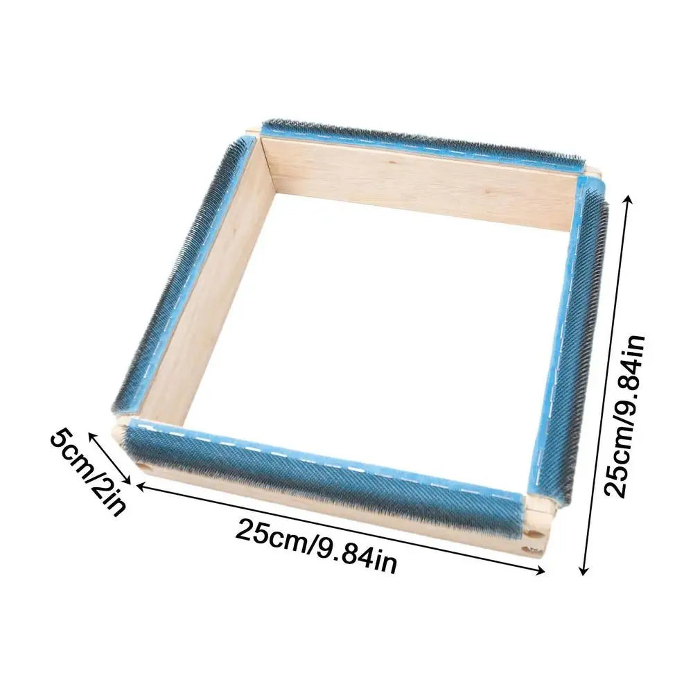 Square Wooden Embroidery Hoop Gripper Strips for Punch Needle Frame Sewing Quilting and DIY Projects