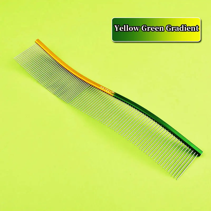 22cm S-Shaped Stainless Steel Pet Grooming Comb for Cats and Dogs with Dense Teeth for Effective Hair Removal and Cleaning