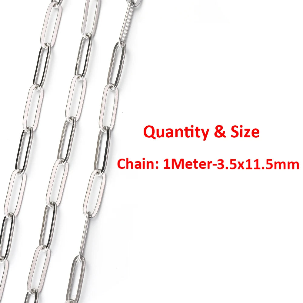 2 Meters/1 Meter High Quality Gold Color Stainless Steel Chain for DIY Jewelry Making