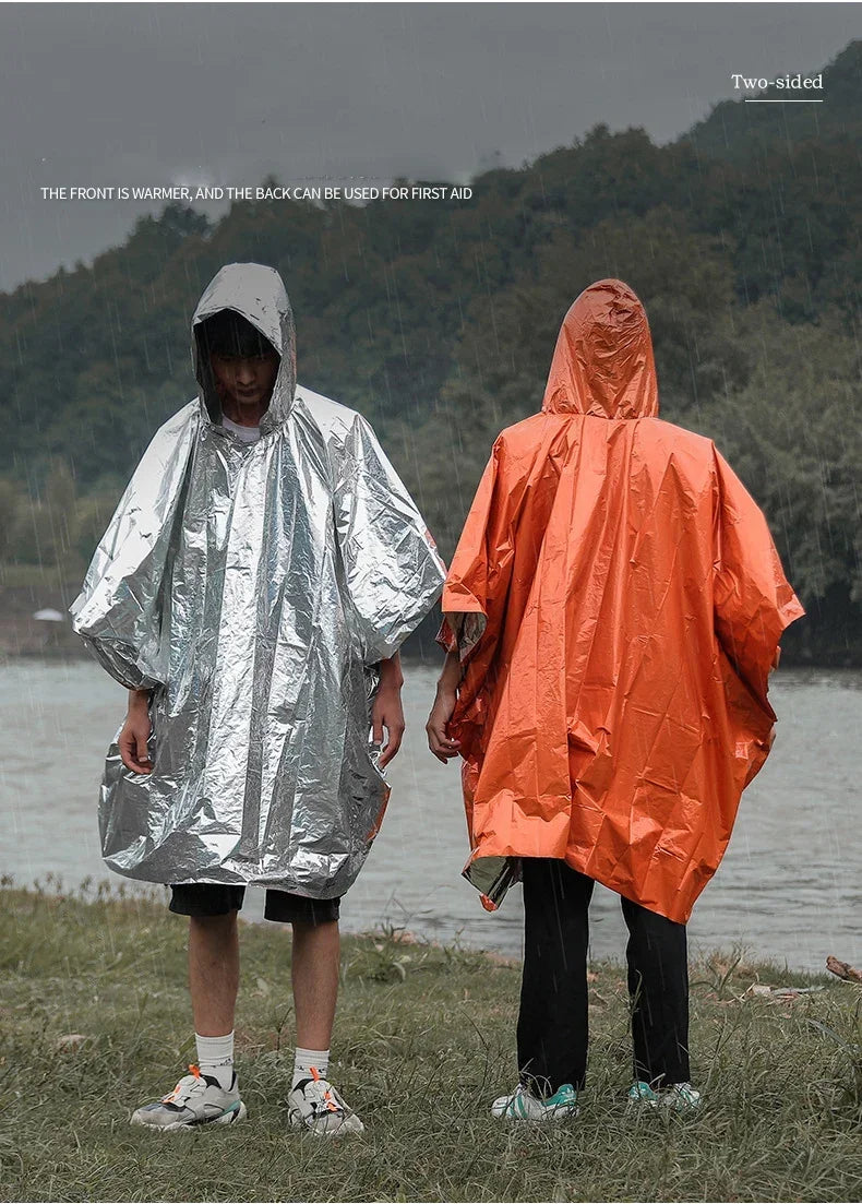 Reusable Emergency Rain Poncho – Unisex Waterproof Travel Raincoat for Hiking, Camping & Outdoor Gear