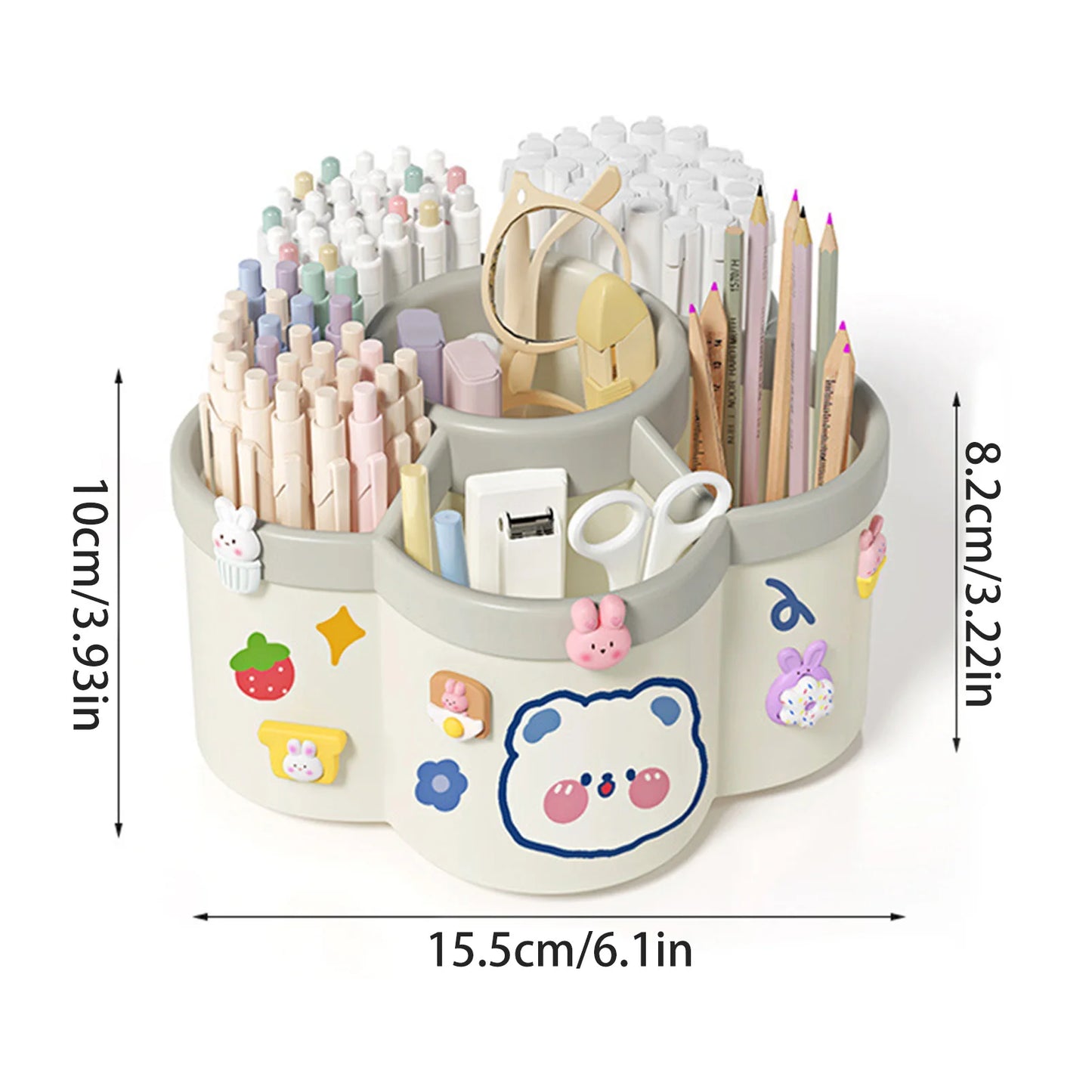 360 Degree Rotating Pen Holder Multifunctional Desk Organizer for Makeup and Stationery
