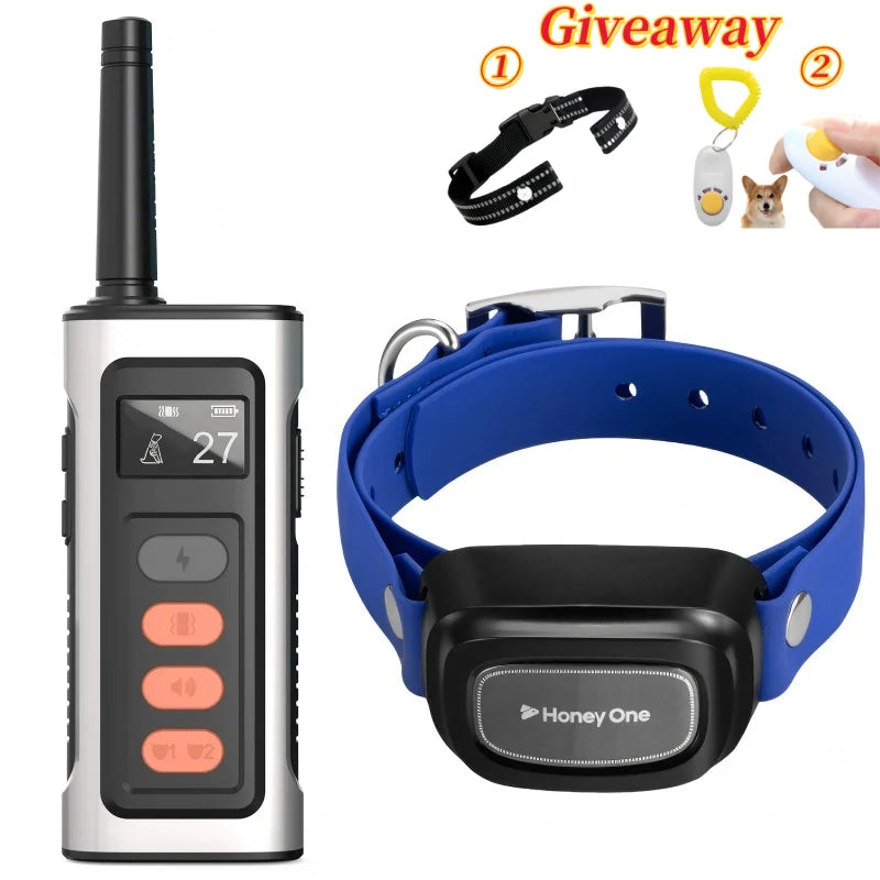 3500FTDigital Dog Training Collar Waterproof Rechargeable Remote Control Pet with LCD Display for All Size Shock Vibration Sound