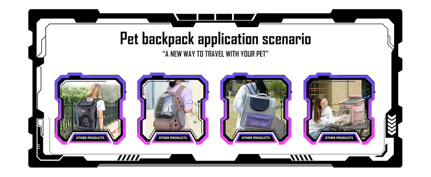 Cat Backpack Carrier,Breathable clear capsule backpack Carrier,suitable for hiking,Airline Approved Pet Travel Carrier