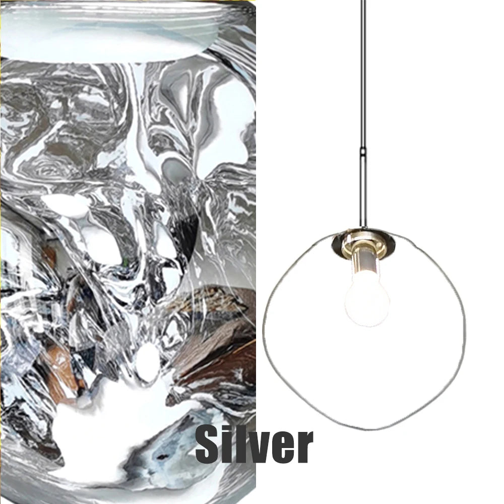 Modern Glass Pendant Light with PVC Lava Design for Nordic Loft Style Home Decor and LED Ceiling Illumination