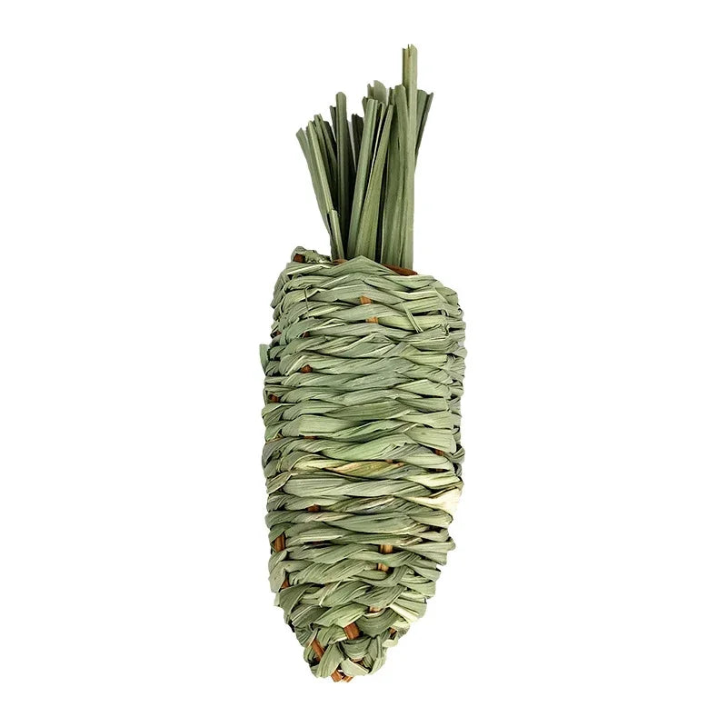 Hand Wove Natural Straw Rope Carrot Hamster Molar Chew toy Small Pets Toys For Hamster Rabbit Grinding Groducts Gnaw Toy Supply