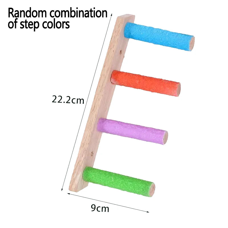 4/6/8 Step Bird Climbing Ladder Parrot Toy Ladder Bird Interaction Fun Climbing Toys Wooden Exercise Rack