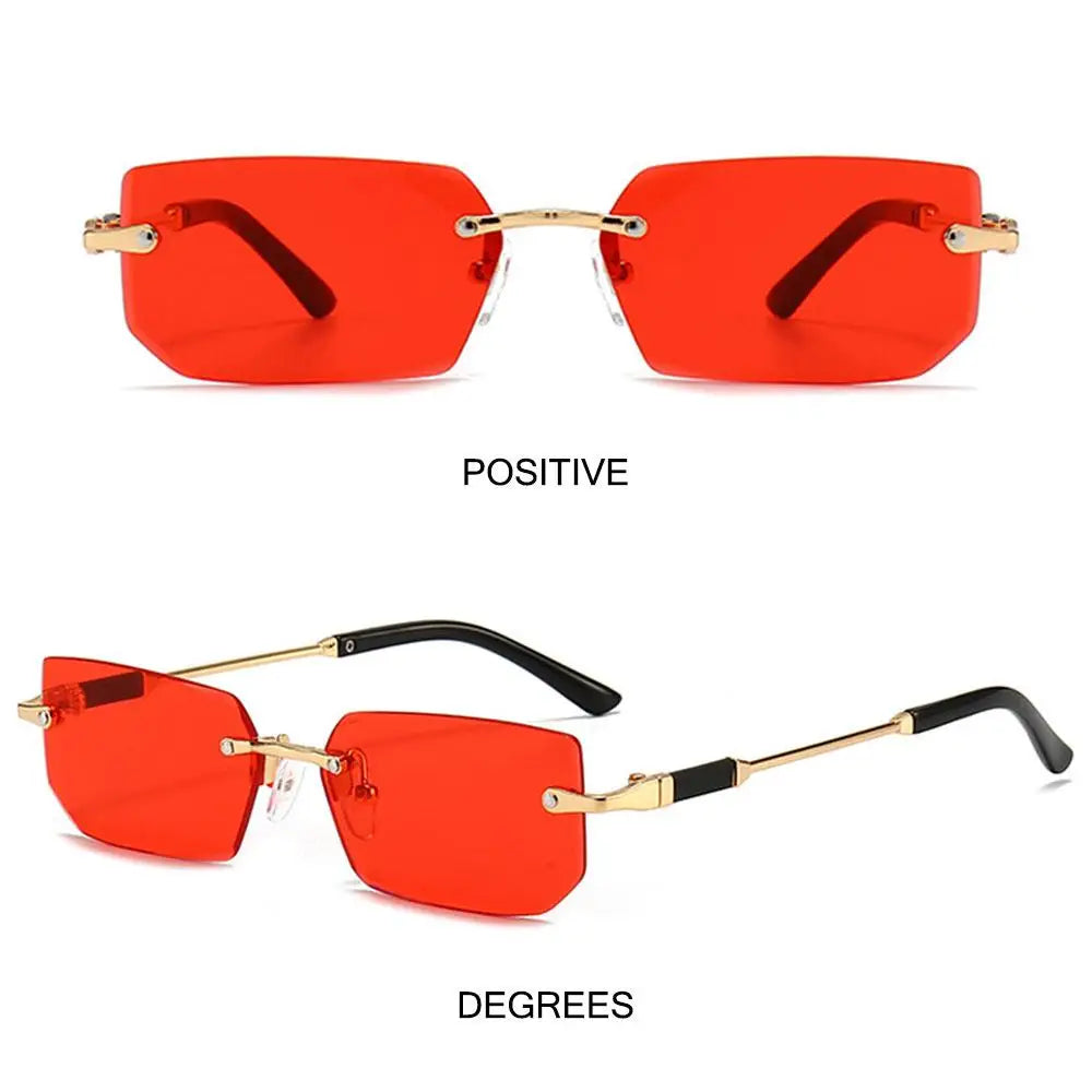 Rimless Sunglasses for Women & Men, UV400 Retro Frameless Shades