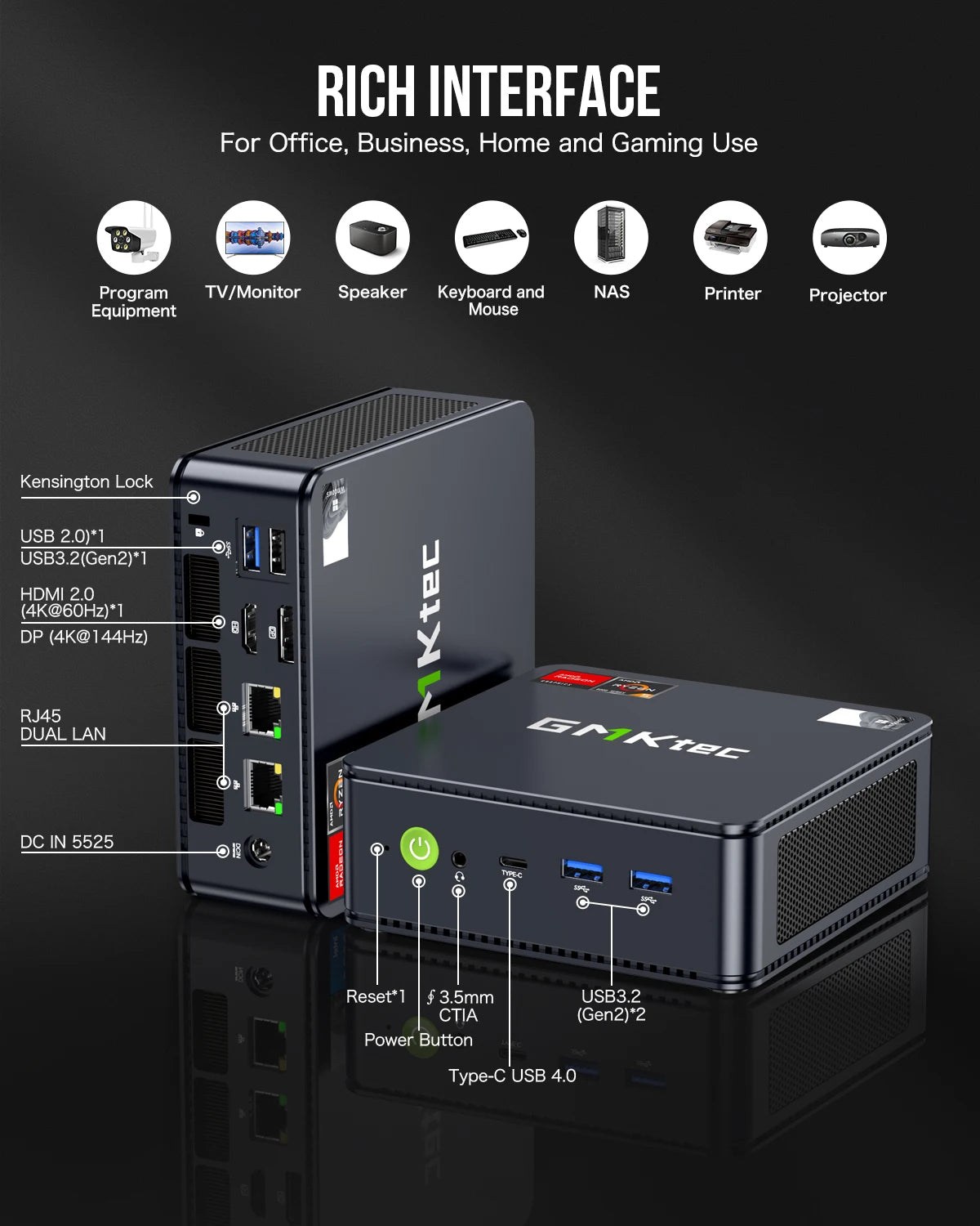 Mini PC GMKtec M6 AMD R5 6600H, 6 núcleos, 12 subprocesos, 16 GB DDR5, 512 GB PCIe 3.0 SSD, WiFi 6, BT5.2, computadora de escritorio